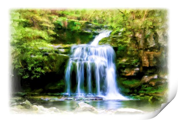 West Burton Waterfall Print by Ray Nelson