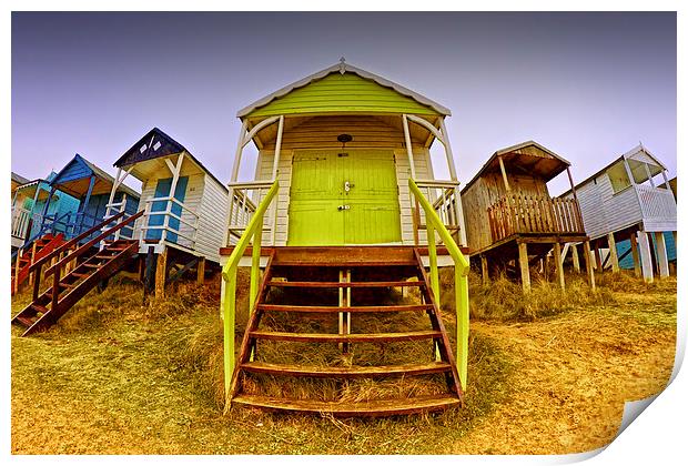 Hunstanton Beach Huts No.1 Print by Ray Nelson