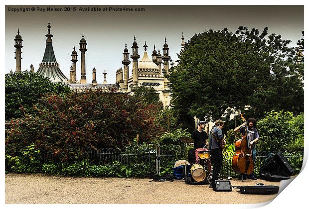 Brighton Buskers No.1 Textured  Print by Ray Nelson