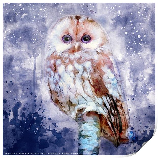 Cute Owl Print by Silvio Schoisswohl