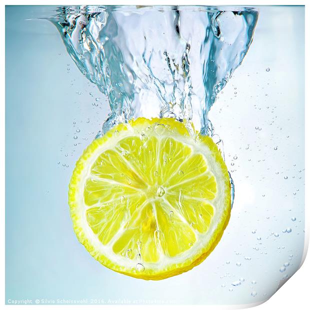 lemon splash Print by Silvio Schoisswohl