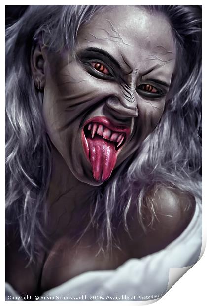Vampire Lady Print by Silvio Schoisswohl