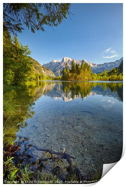 Lovely Mountain Lake    Print by Silvio Schoisswohl