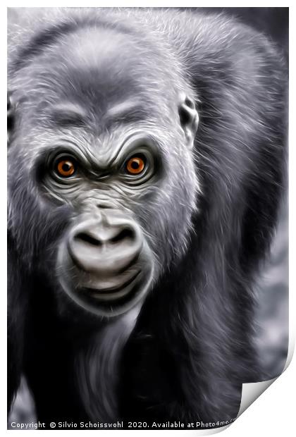 Gorilla  Print by Silvio Schoisswohl