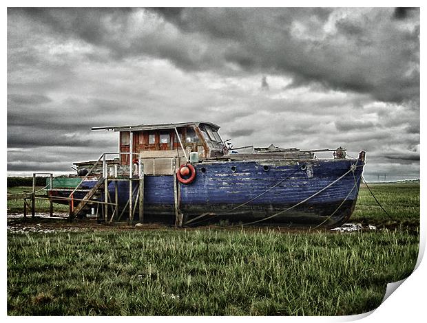 Boat at Sunderland Point Print by Rob Howell