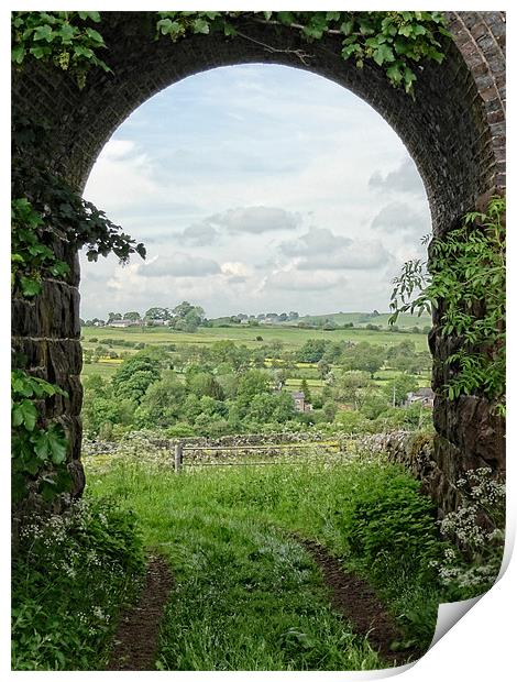 Winkhill village through an arch Print by Rob Howell
