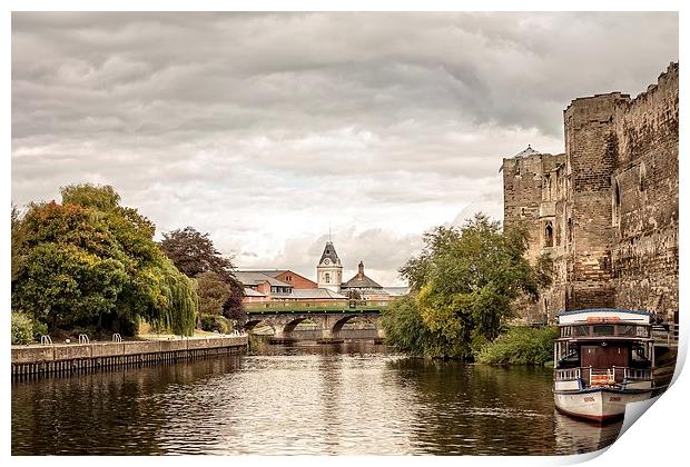 Majestic Castle Watching over the Mighty River Tre Print by P D