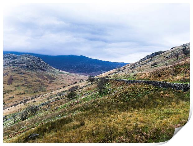 Majestic Mountains of Snowdonia Print by P D