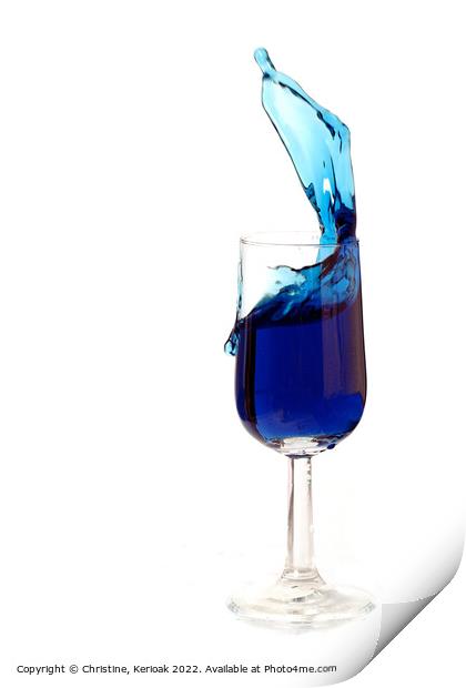 Blue Liqueur Flying High Print by Christine Kerioak