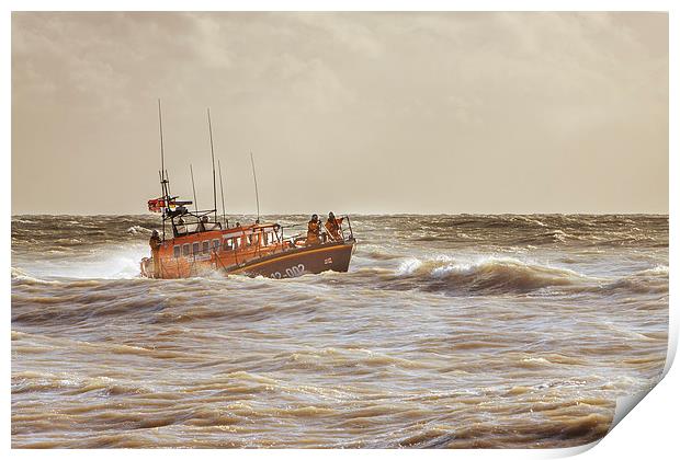 Lifeboat in heavy seas Print by Christine Kerioak