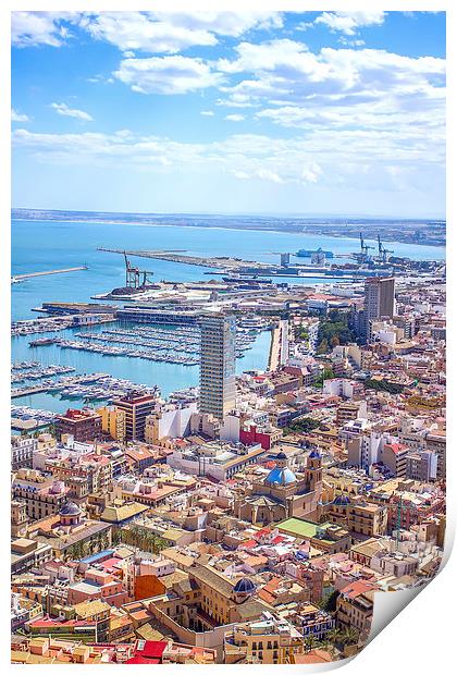 Alicante panoramic view Print by Dragomir Nikolov