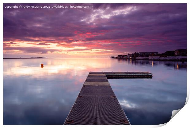 Sunset Marina Lake West Kirby Print by Andy McGarry