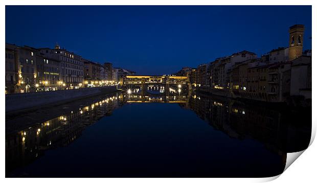 Florence Ponte Vecchio in the Evening Print by Andy McGarry