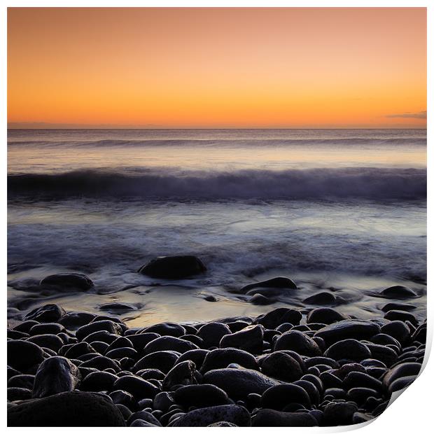 Pebbles at Sunset Print by Andy McGarry