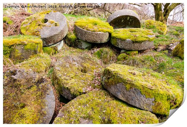 Abandoned Millstones - Peak District Print by Andy McGarry