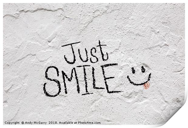 Just Smile Graffiti Print by Andy McGarry