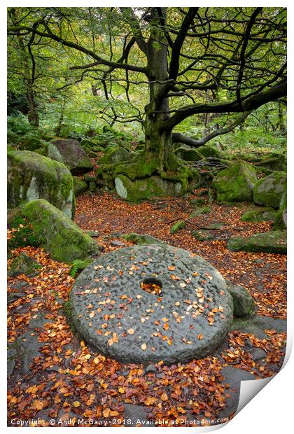 Autumn Peak District Millstone Print by Andy McGarry