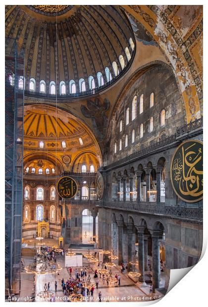 Hagia Sophia Interior Print by Andy McGarry