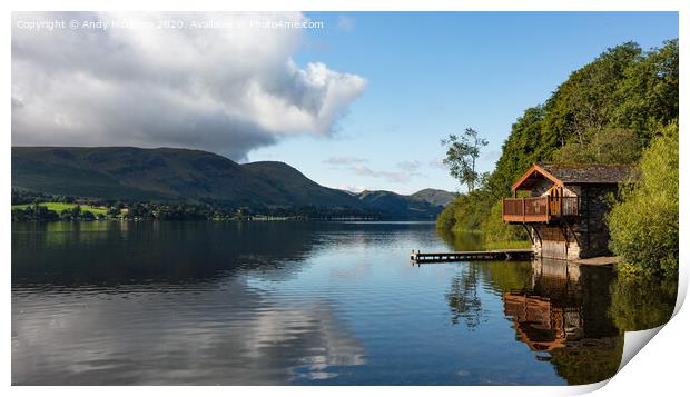 Ullswater Boathouse Print by Andy McGarry
