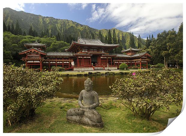 Byodo-In (平等院) Buddhist  Temple Print by Ken Patterson