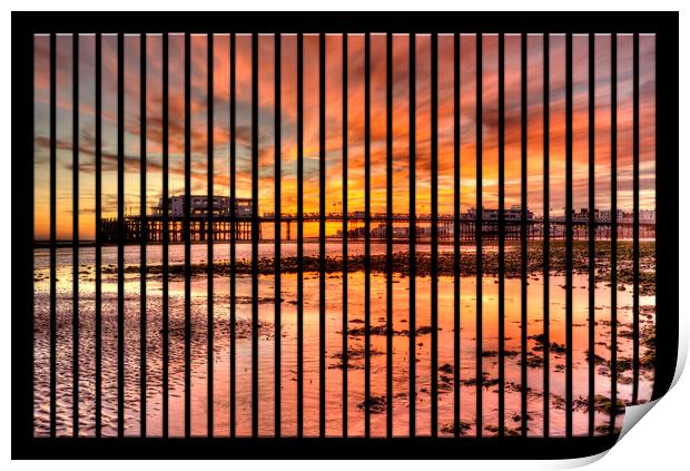 Worthing Pier Sunset Print by Malcolm McHugh