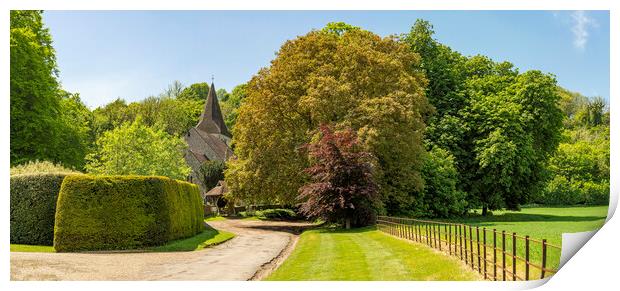 Findon Village Church amongst the Spring Greens Print by Malcolm McHugh