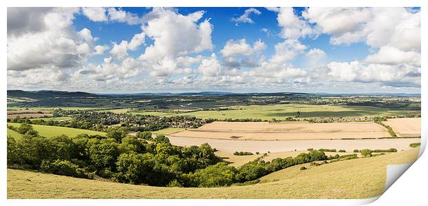 Amberley Village and Wild Brooks Print by Malcolm McHugh