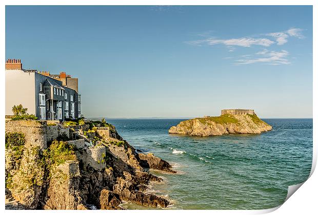 High Tide - south beach, Tenby, Pembrokeshire Print by Malcolm McHugh