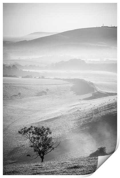 Adur Valley Mist Print by Malcolm McHugh