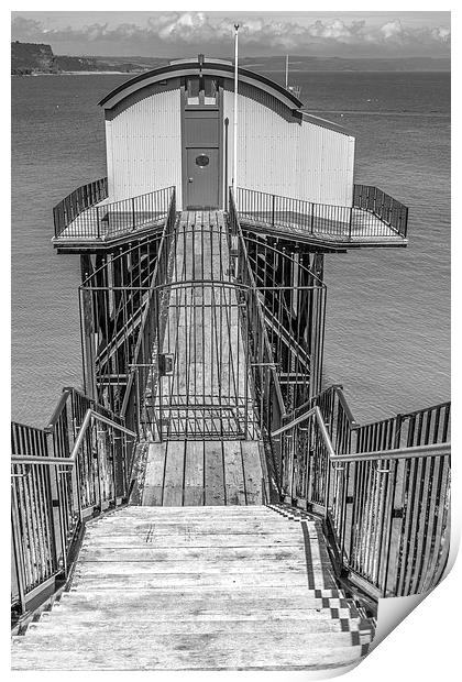Gated approach to the Old Lifeboat House, Tenby. Print by Malcolm McHugh