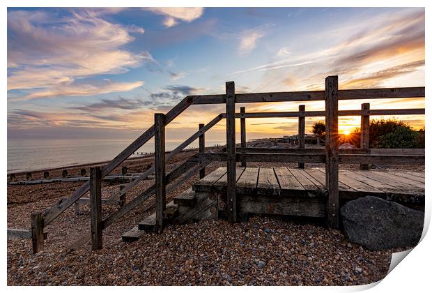 Beach Steps Print by Malcolm McHugh