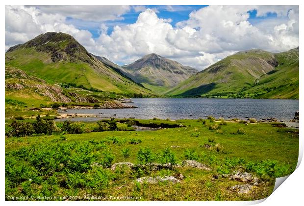 Wastwater, Great Gable and Lake District Fells Print by Martyn Arnold