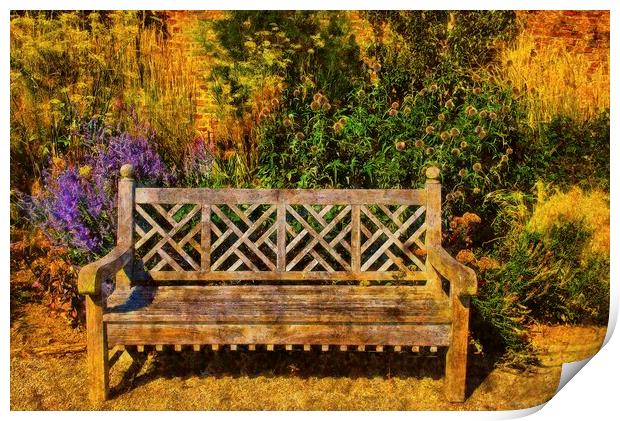 The Garden Bench Print by Martyn Arnold