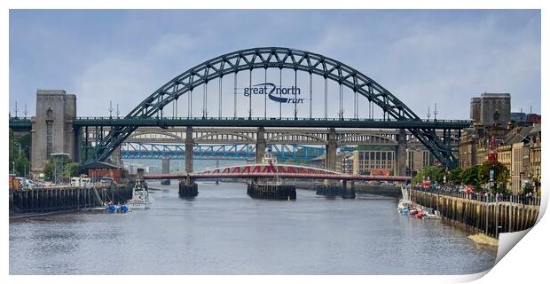 River Tyne Bridges Newcastle Print by Martyn Arnold