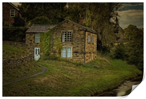 Painterly Stone Cottage Print by Martyn Arnold