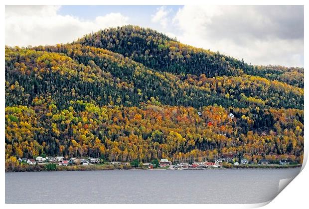 Autumn Colours in Saguenay Fjord Canada Print by Martyn Arnold