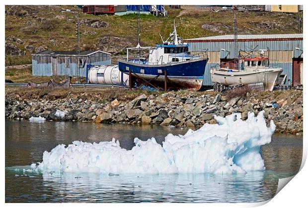 Ice Flow in Narsaq Harbour, Greenland Print by Martyn Arnold