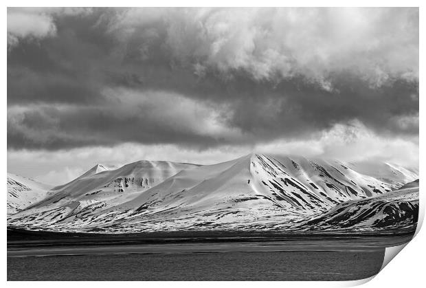 Arctic Landscape Svalbard Monochrome Print by Martyn Arnold