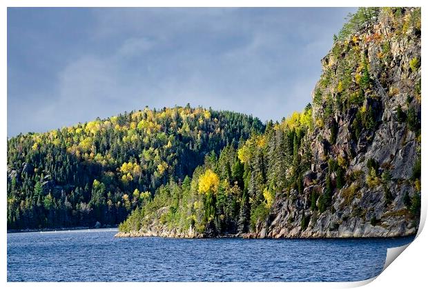 Fall Colours on the Saguenay River in Quebec Canada Print by Martyn Arnold