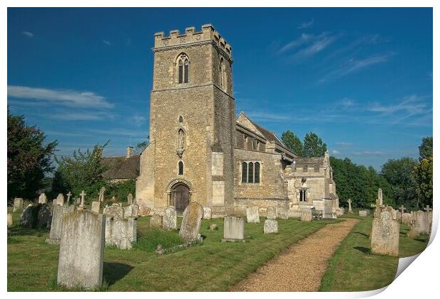 Cotterstock Parish Church Northamptonshire Print by Martyn Arnold