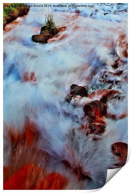 Rushing Water on the River Wear Print by Martyn Arnold