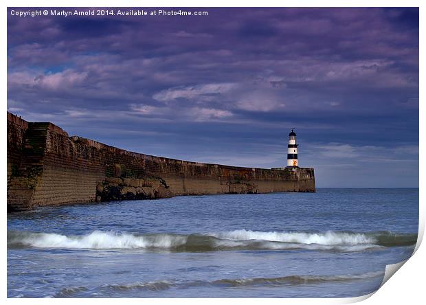 Seaham Lighthouse County Durham Print by Martyn Arnold