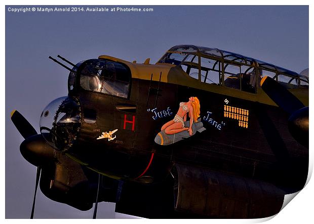  Just Jane Lancaster Nose Art Print by Martyn Arnold