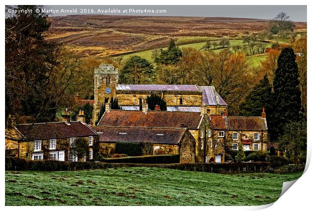 Lastingham Church and Village Yorkshire Print by Martyn Arnold