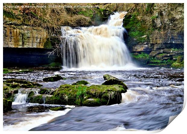 West Burton Waterfall After the Rain Print by Martyn Arnold