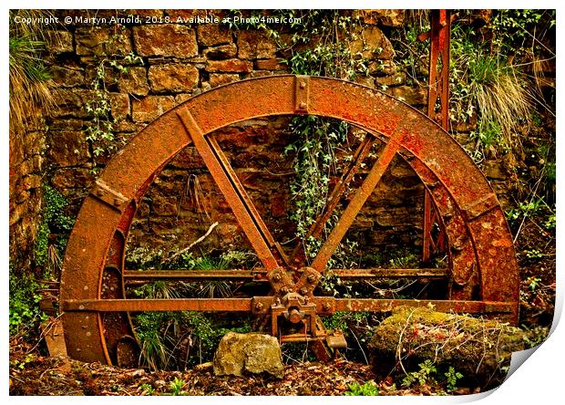 Old Mill Wheel Print by Martyn Arnold