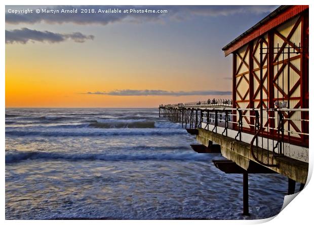 AfterSummer Solstice Sunset at Saltburn by the Sea Print by Martyn Arnold