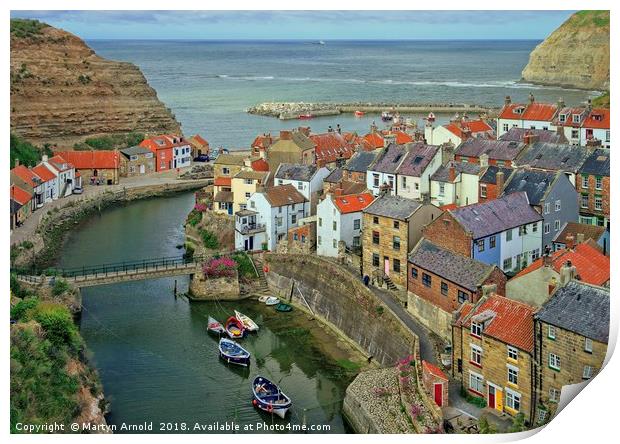 Staithes, North Yorkshire Village Seascape Print by Martyn Arnold