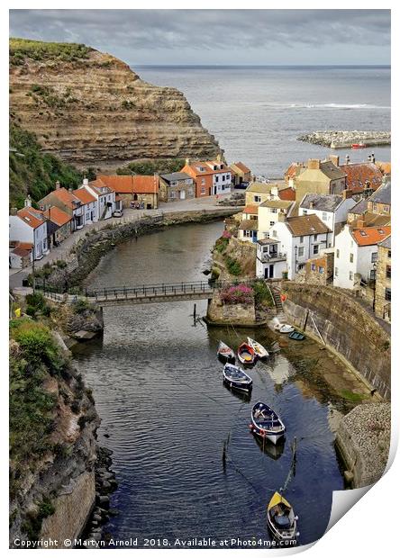 Staithes fishing village, Yorkshire Coast Print by Martyn Arnold