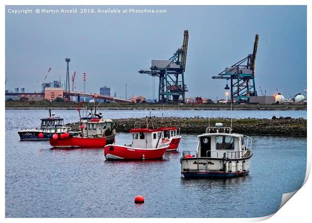 Evening at Paddy's Hole, South Gare, Redcar Print by Martyn Arnold